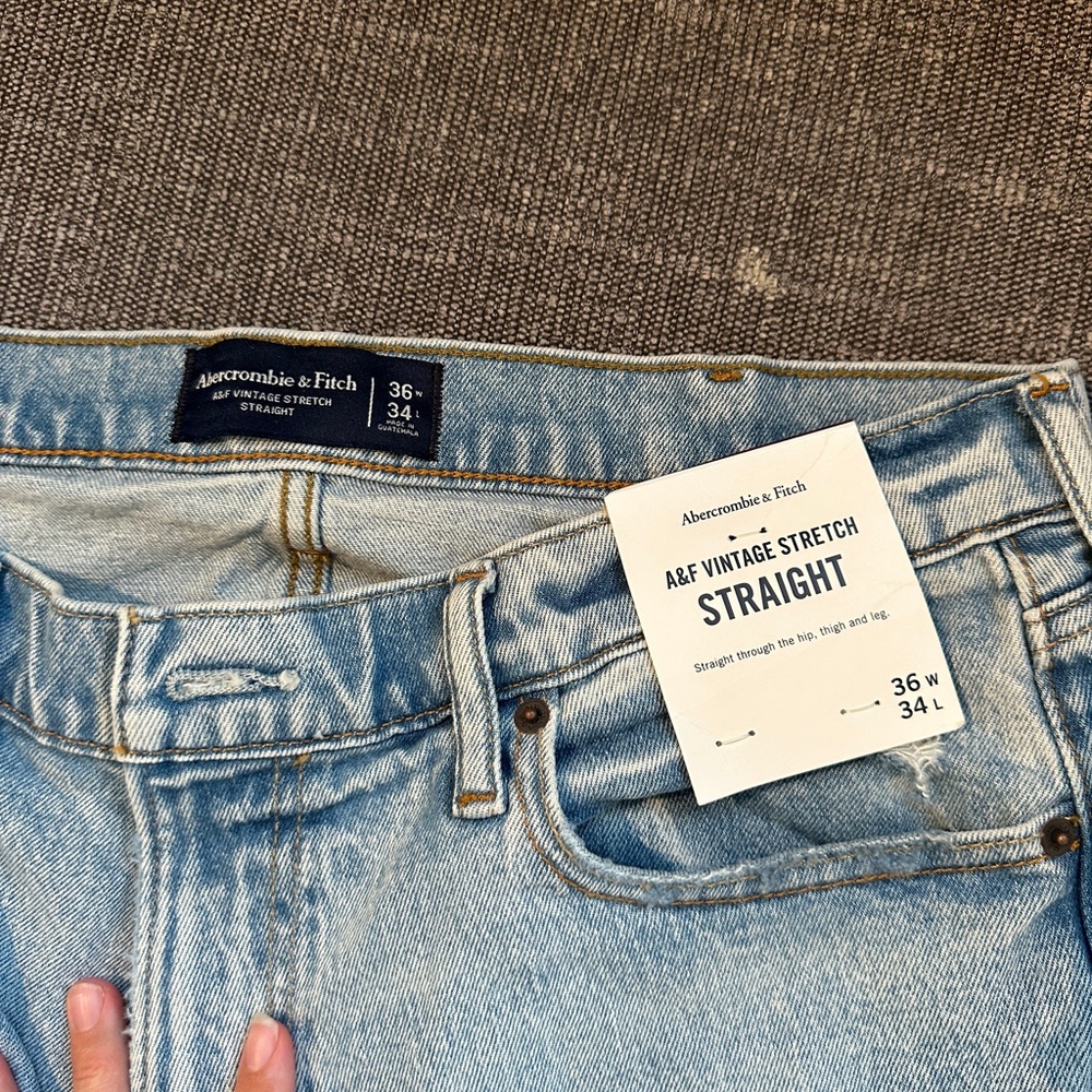 Abercrombie & Fitch Light Blue Straight Jeans 36 w 34 L